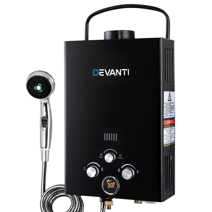 Devanti Portable Gas Water Heater Hot Shower Camping Lpg