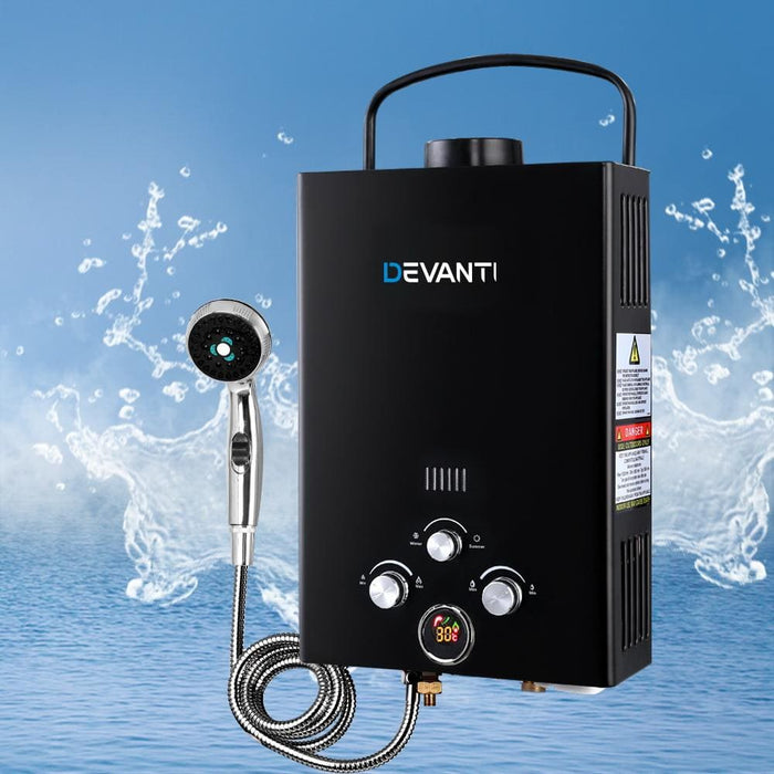 Devanti Portable Gas Water Heater Hot Shower Camping Lpg