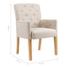 Dining Chair With Armrests Beige Fabric Xnikao