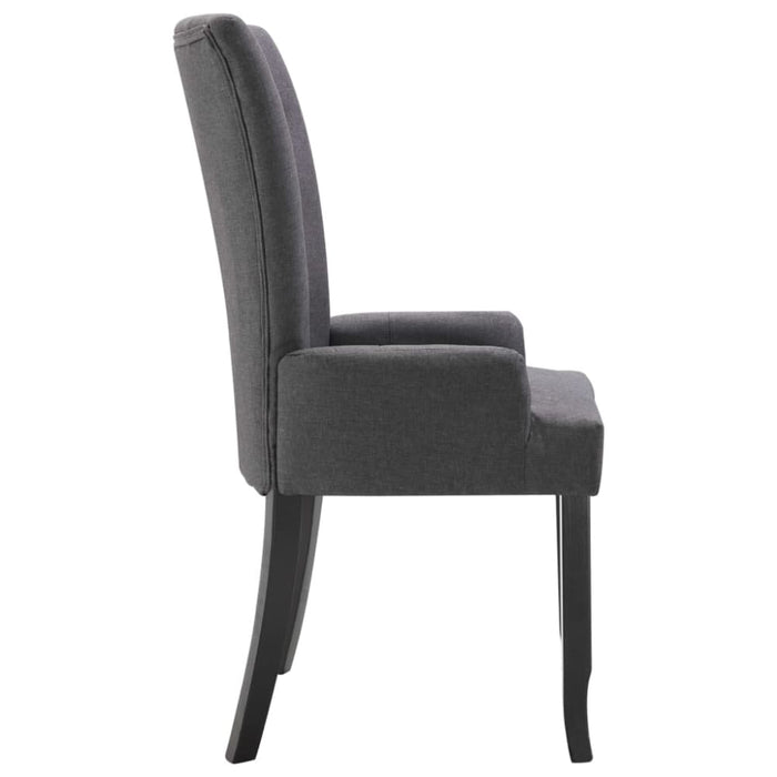 Dining Chair With Armrests Dark Grey Fabric Gl45961