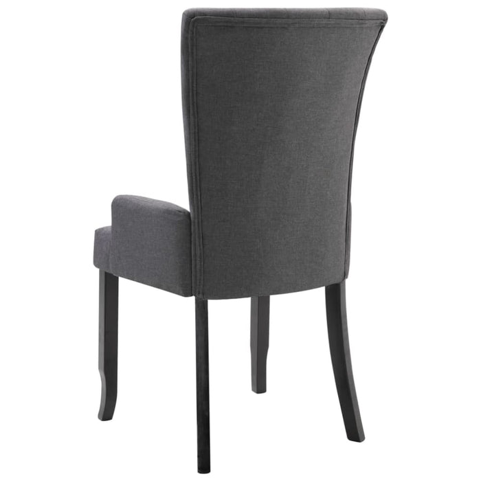 Dining Chair With Armrests Dark Grey Fabric Gl45961