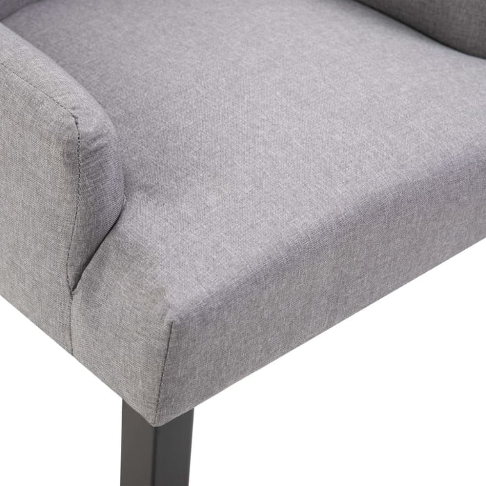 Dining Chair With Armrests Light Grey Fabric Gl4866