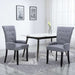 Dining Chair With Armrests Light Grey Fabric Gl4866