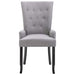 Dining Chair With Armrests Light Grey Fabric Gl4866