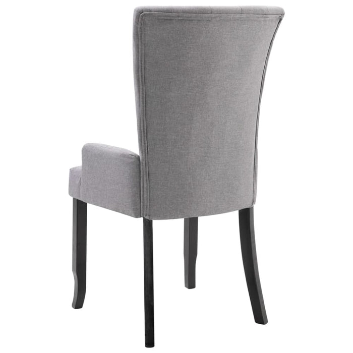 Dining Chair With Armrests Light Grey Fabric Gl4866