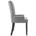 Dining Chair With Armrests Light Grey Fabric Gl4866