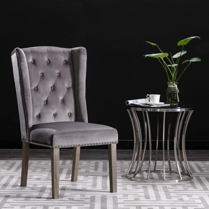 Dining Chair Grey Velvet Xnikpo