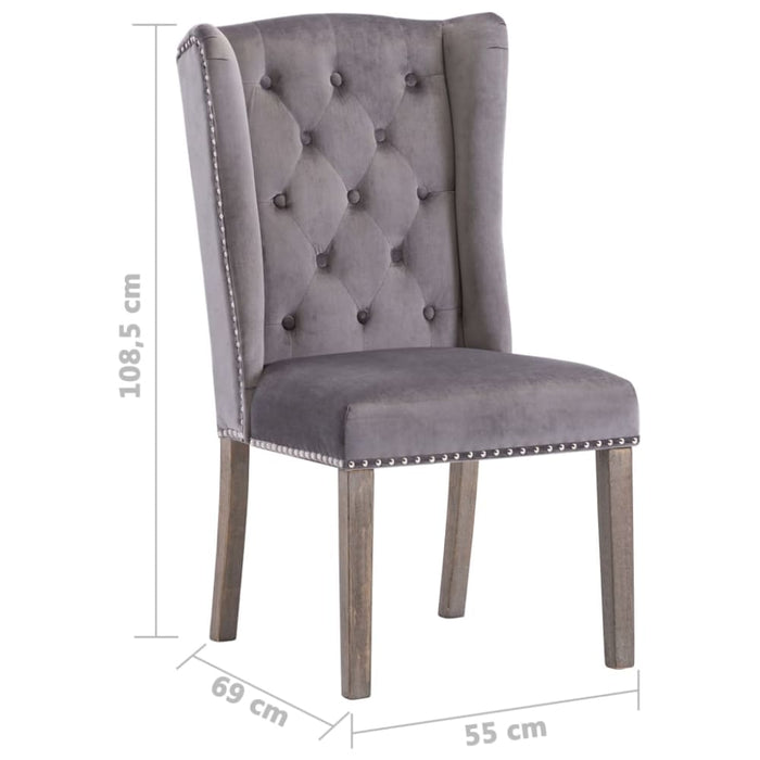 Dining Chair Grey Velvet Xnikpo