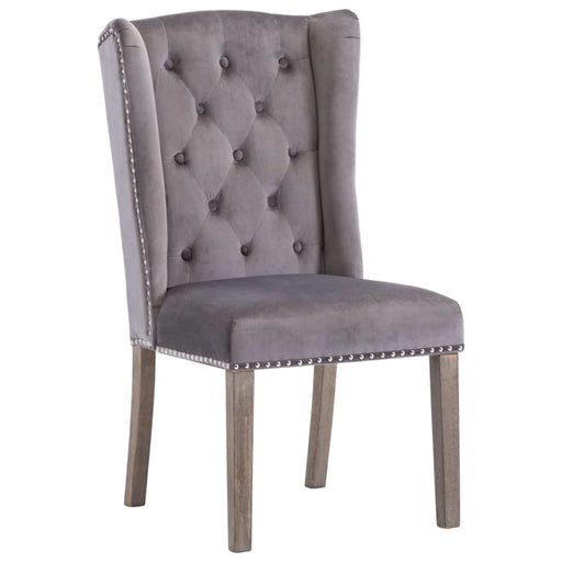 Dining Chair Grey Velvet Xnikpo