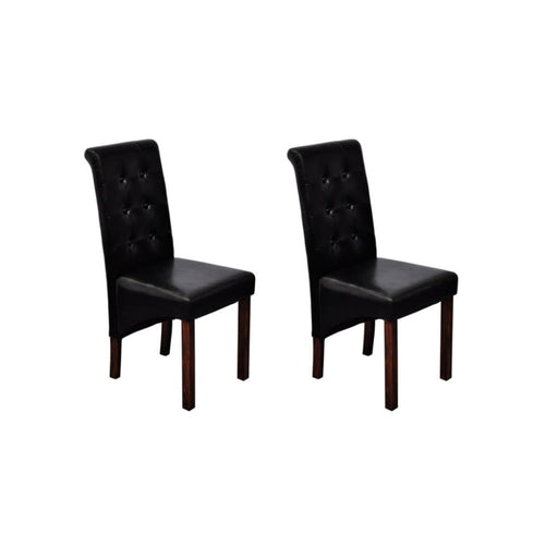 Dining Chairs 2 Pcs Black Faux Leather Gl18066