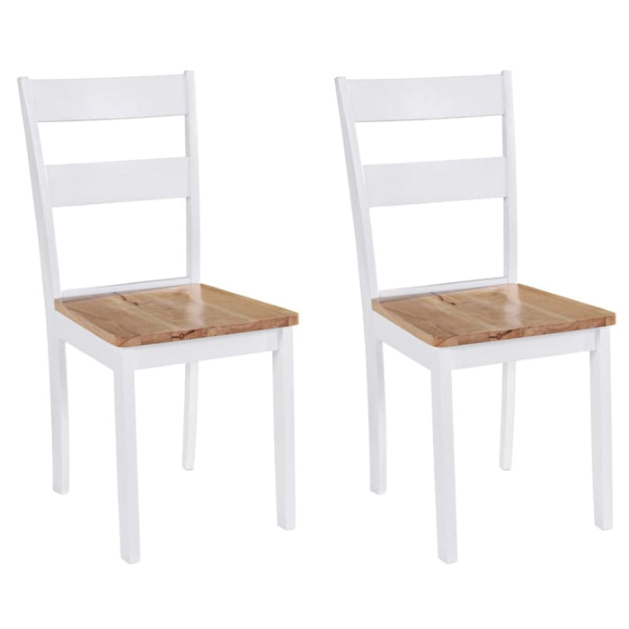 Dining Chairs 2 Pcs White Solid Rubber Wood Xaptln