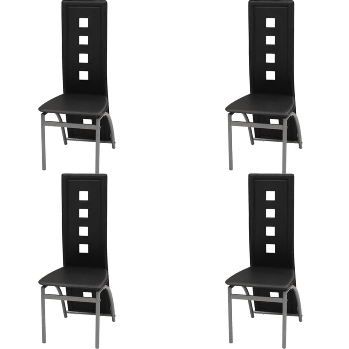 Dining Chairs 4 Pcs Black Faux Leather Gl55265