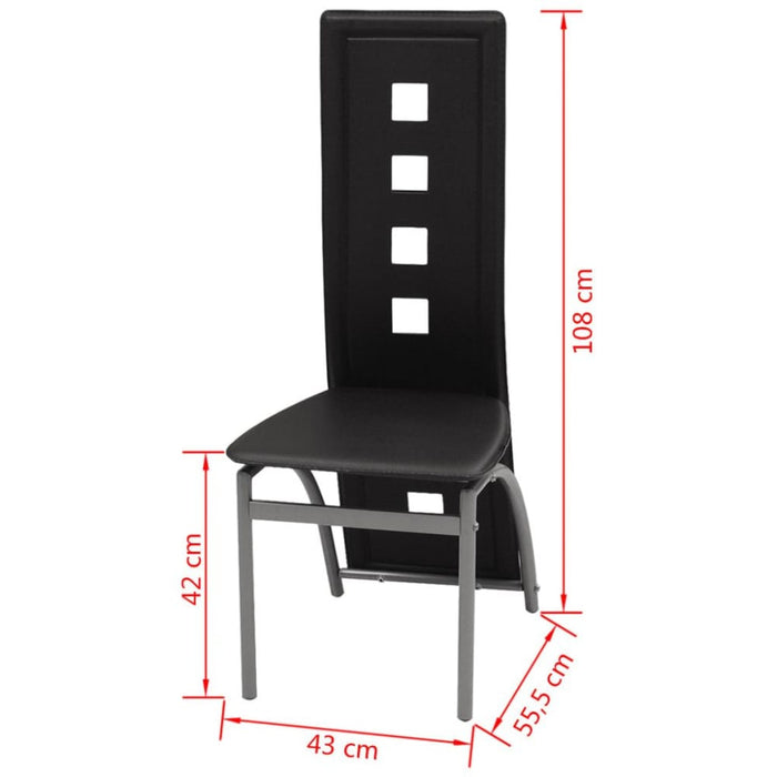 Dining Chairs 4 Pcs Black Faux Leather Gl55265