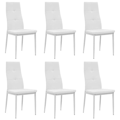 Dining Chairs 6 Pcs White Faux Leather Gl42556