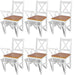 Dining Chairs 6 Pcs White Pinewood Gl47719