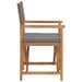 Director’s Chair Solid Teak Wood Grey Aiaoo