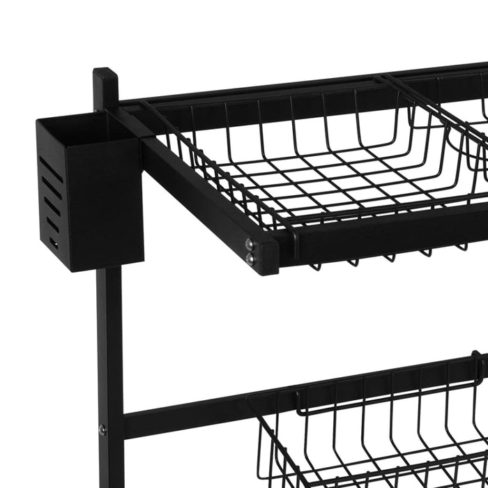 Dish Drying Rack Over Sink Stainless Steel Black Drainer
