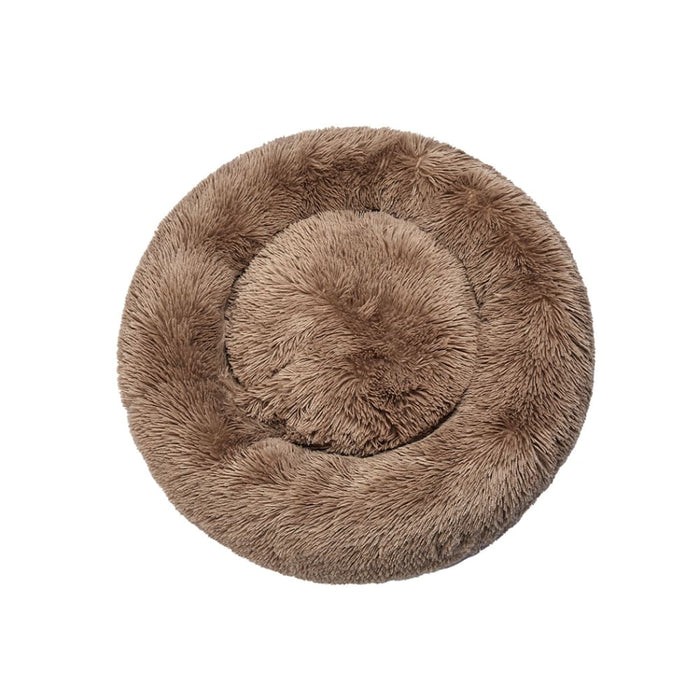 Pet Bed Cat Dog Donut Nest Calming Mat Kennel Cave Deep