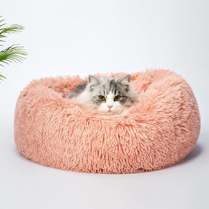 Pet Bed Cat Dog Donut Nest Calming Kennel Cave Deep