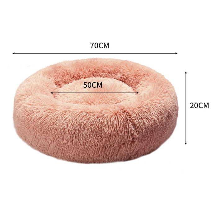 Pet Bed Cat Dog Donut Nest Calming Kennel Cave Deep