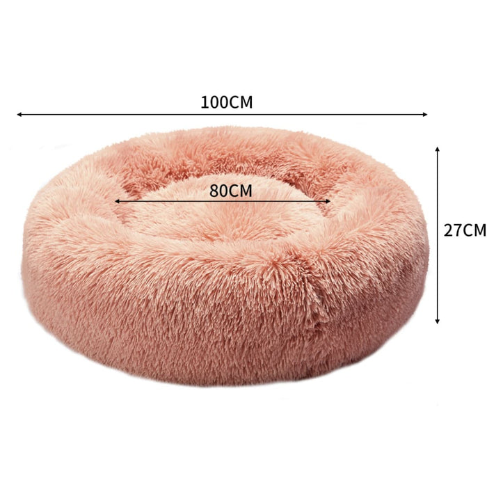 Pet Bed Cat Dog Donut Nest Calming Kennel Cave Deep