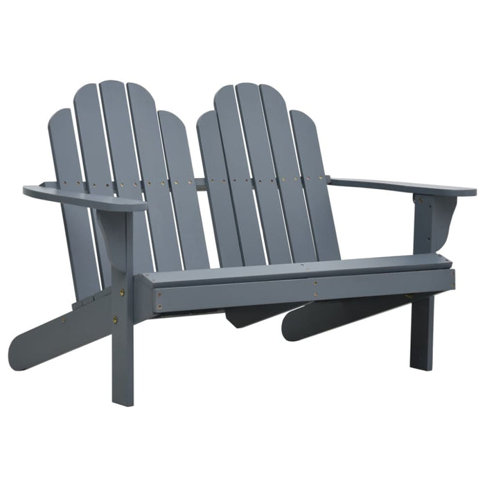 Double Adirondack Chair Wood Grey Aixxk