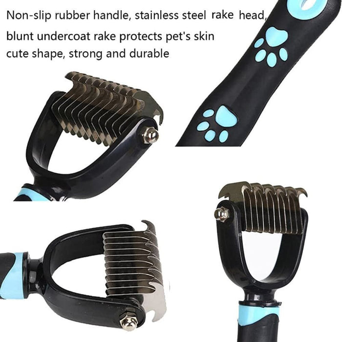 Double-sided Ergonomic Handle Undercoat Dematting Grooming