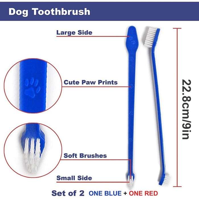 Double Sided Super Soft Bristles Long Handle Canine Dental