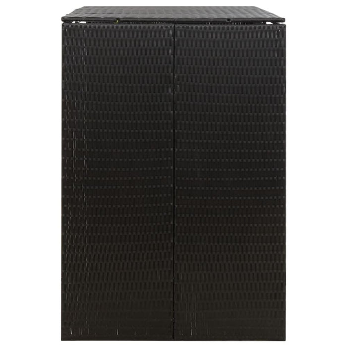 Double Wheelie Bin Shed Black 140x80x117 Cm Poly Rattan