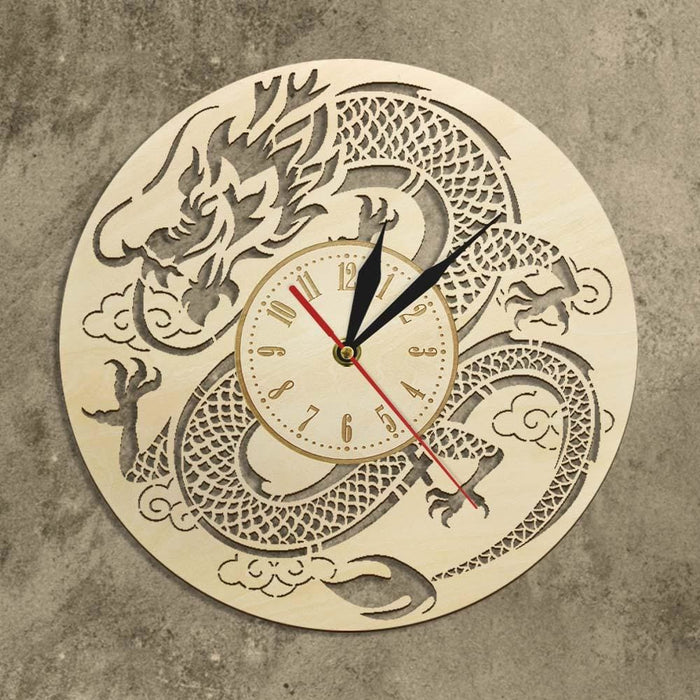 Dragon Wood Wall Clock