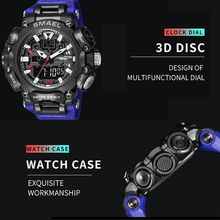 Dual Display Analog Digital Military Sport Wristwatch