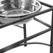 Dual Elevated Raised Pet Dog Feeder Bowl Stainless Steel