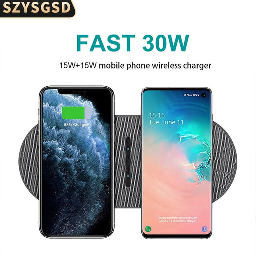 15w Dual Fast Wireless Charging Pad