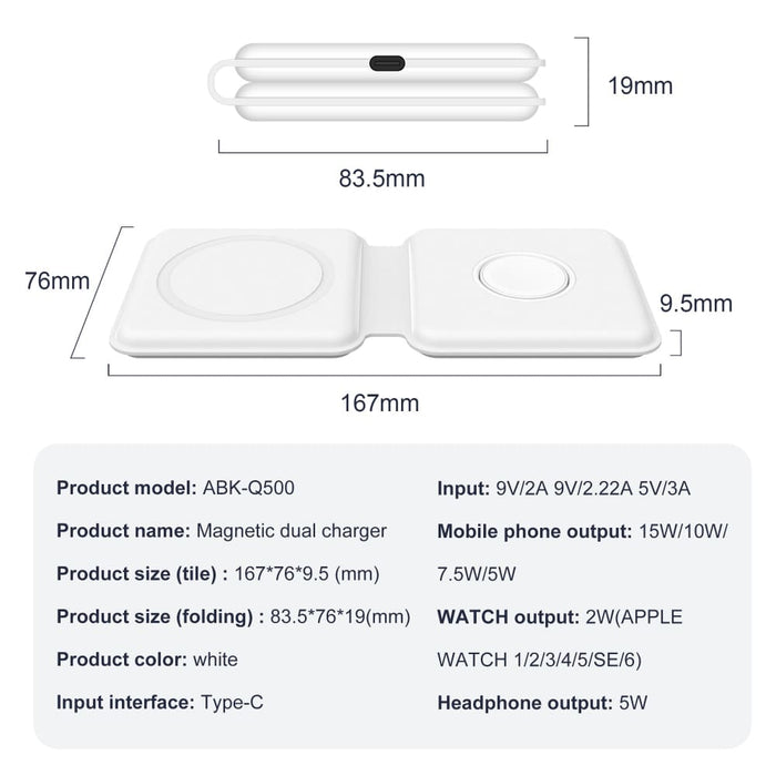 Dual Magnetic Folding Wireless Charger