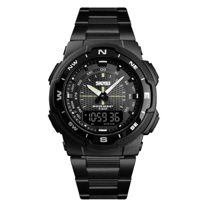 Dual Time Display Digital Wristwatch