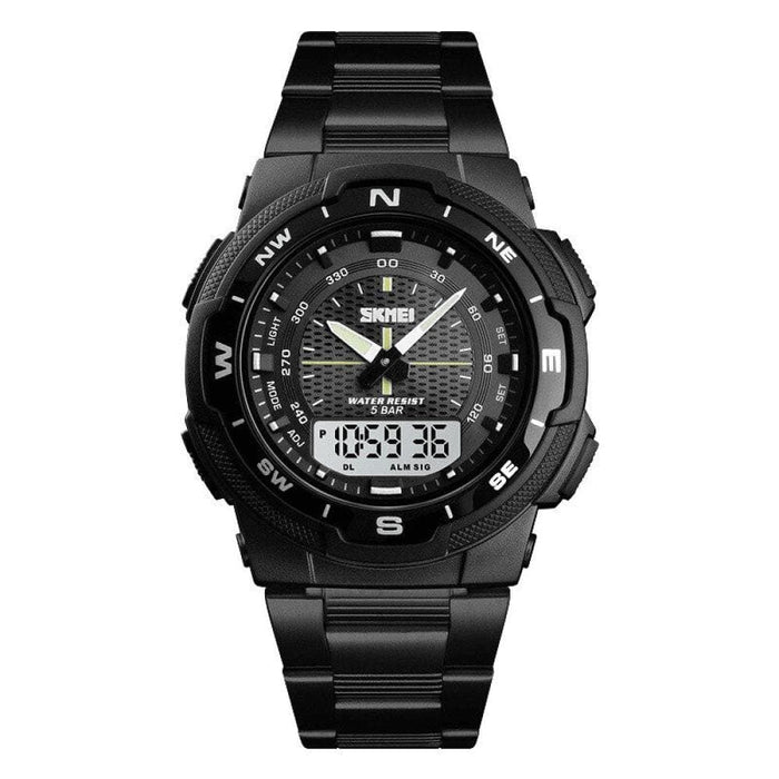 Dual Time Display Digital Wristwatch