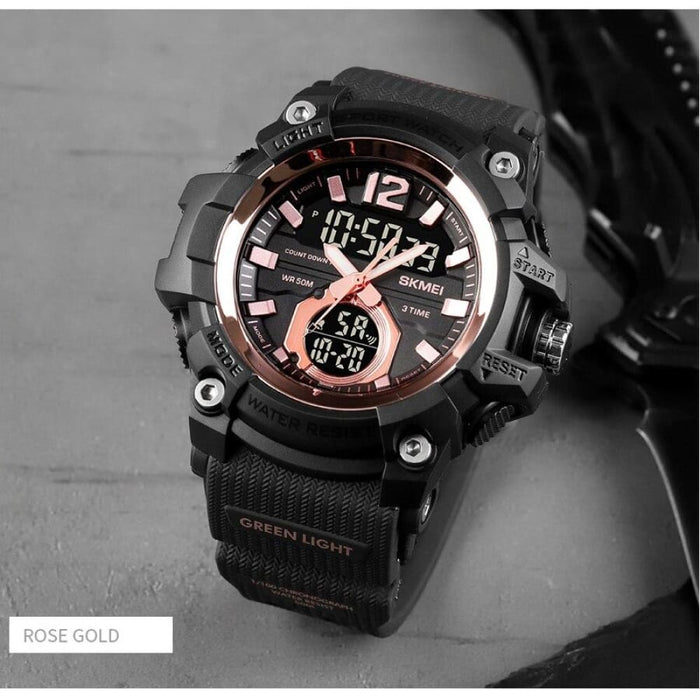 Dual Time Luminous Display Men’s Wristwatch