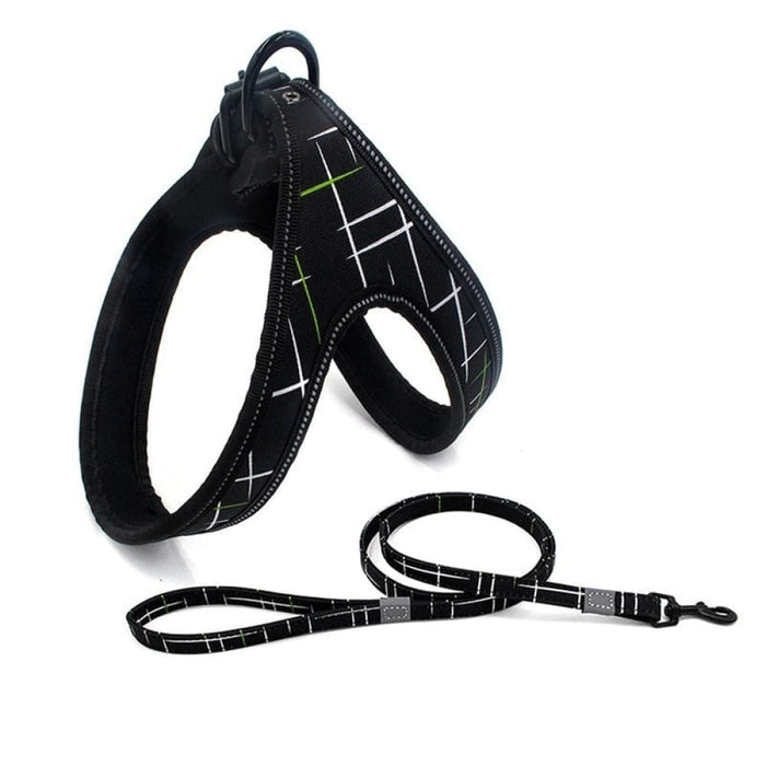 Durable Soft Padded Reflective Pet Harness Leash Set