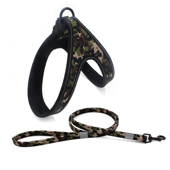 Durable Soft Padded Reflective Pet Harness Leash Set