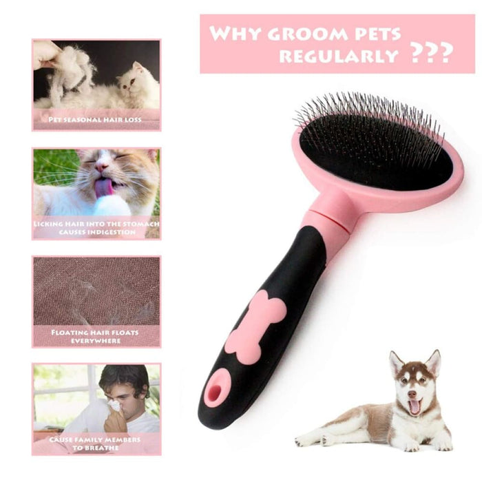 Effective 2-sided Safe Ergonomic Handle Pet Grooming Comb