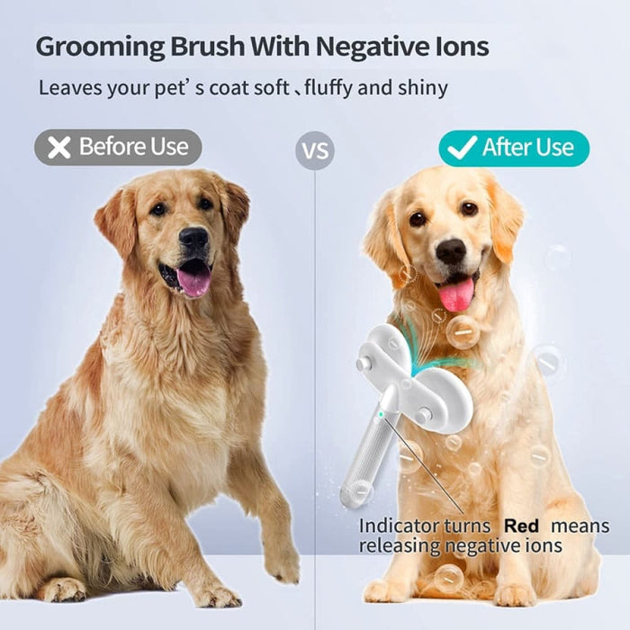 Electric Dual Head Self-cleaning Dog Grooming Comb Gently