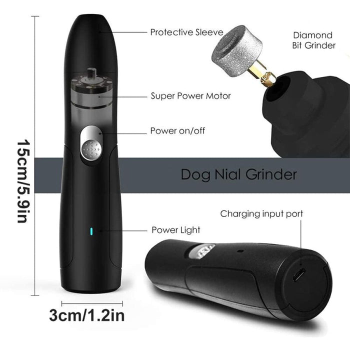 Electric Usb Rechargeable Safe No Noise Painless Dog Nail