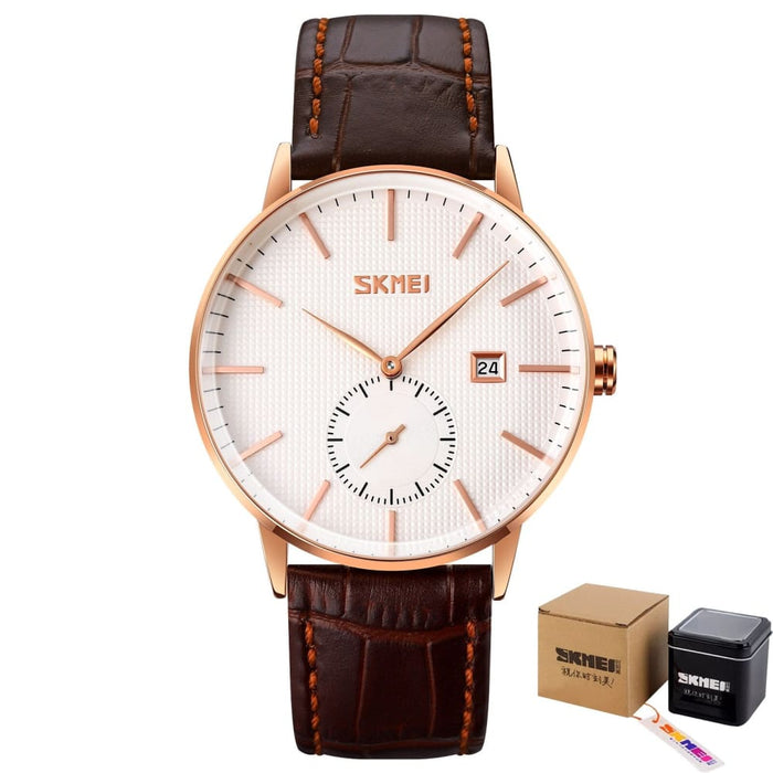 Elegant Design Simple Leather Strap Men’s Watch