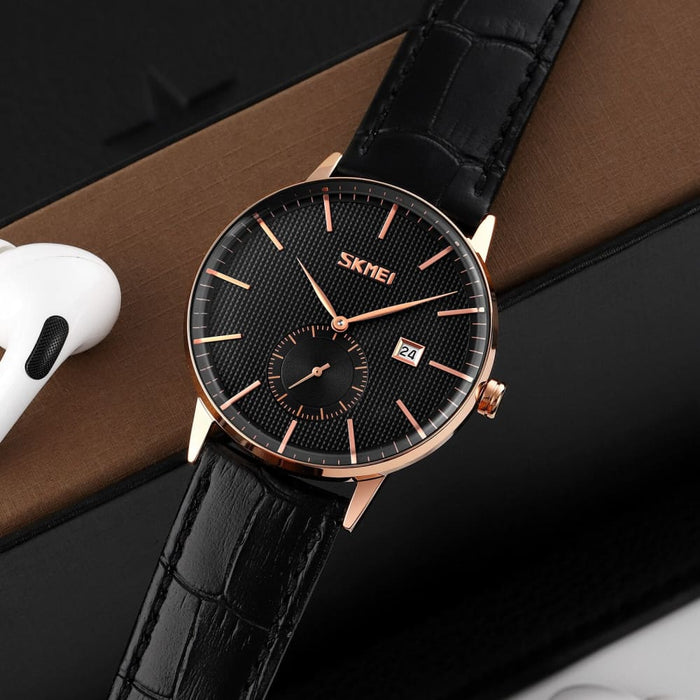 Elegant Design Simple Leather Strap Men’s Watch