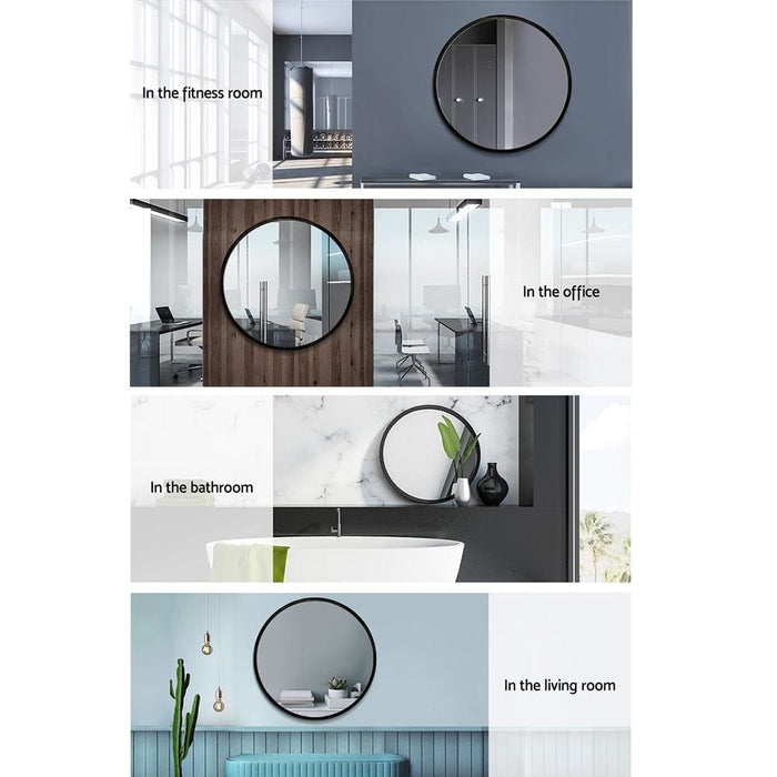 Embellir Round Wall Mirror 70cm Makeup Bathroom Frameless