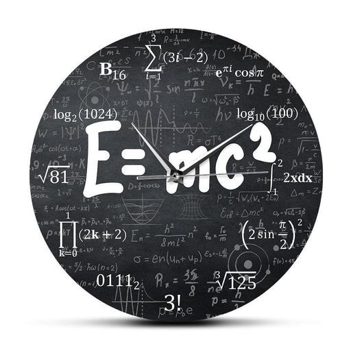 E=mc2 Math Formula Geek Wall Clock Theory Of Relativity