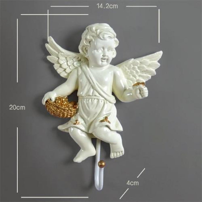 European Angel Statue Wall Decor Keys Holder Hanger