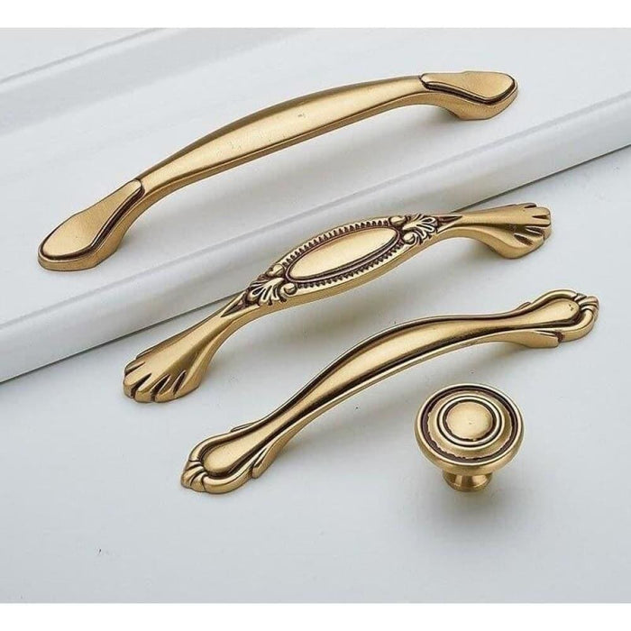 European Brass Gold Furniture Handle Pure Copper Kitchen