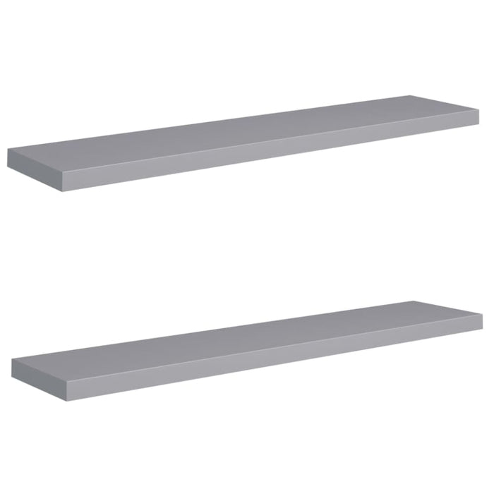 Floating Wall Shelves 2 Pcs Grey Mdf Txtnlt