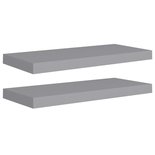 Floating Wall Shelves 2 Pcs Grey Mdf Txtnpa